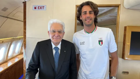 Gianmarco Tamberi con Sergio Mattarella