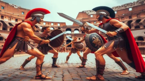 Gladiatori al Colosseo, Airbnb fa combattere i turisti: accordo da 1,5 milioni di dollari. Critiche feroci, Comune di Roma al Ceo: “No allo show”