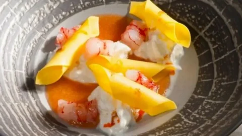 La ricetta dei Garganelli ai gamberi e burrata, la rivisitazione creativa della tradizione emiliana celebrata dal grande chef Marco Sacco sul Lago Maggiore